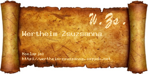 Wertheim Zsuzsanna névjegykártya